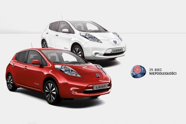 Nissan Leaf podczas 29 Warszawskiego Biegu Niepodlegoci